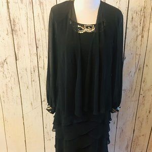 SL Fashions 2-Piece Tiered Dress with Jacket